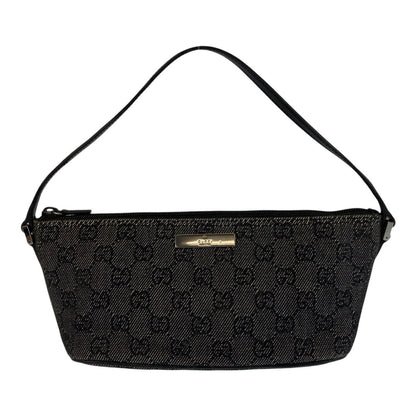 GUCCI Handbag 07198 GG canvas, leather black Handbag accessory pouch Women Used Authentic