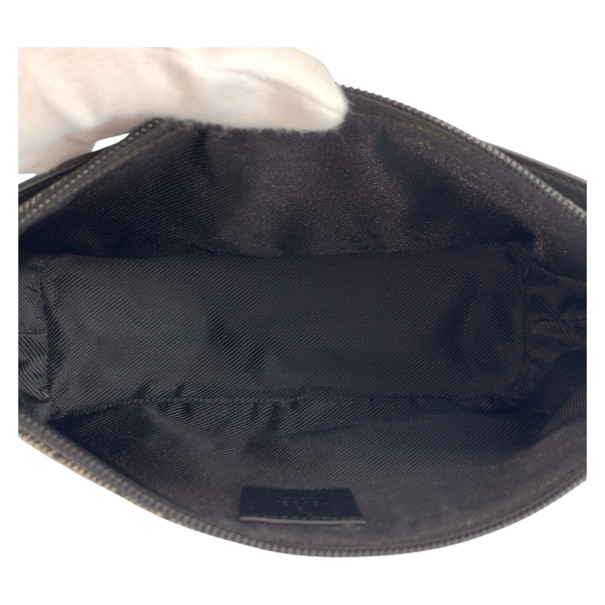 GUCCI Handbag 07198 GG canvas, leather black Handbag accessory pouch Women Used Authentic