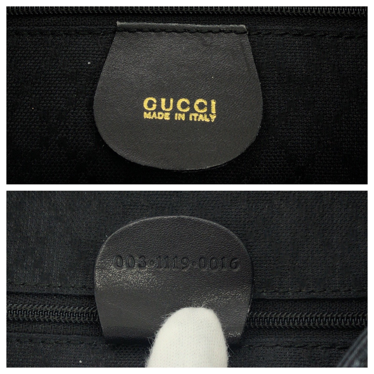 GUCCI Backpack 003 1119 0016 leather Black GoldMetal Backpack Backpack Bamboo Women Used Authentic