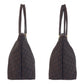 GUCCI Tote Bag 257302 Nylon Brown Gold Metal Tote Bag Shoulder Bag GG pattern Women Used Authentic