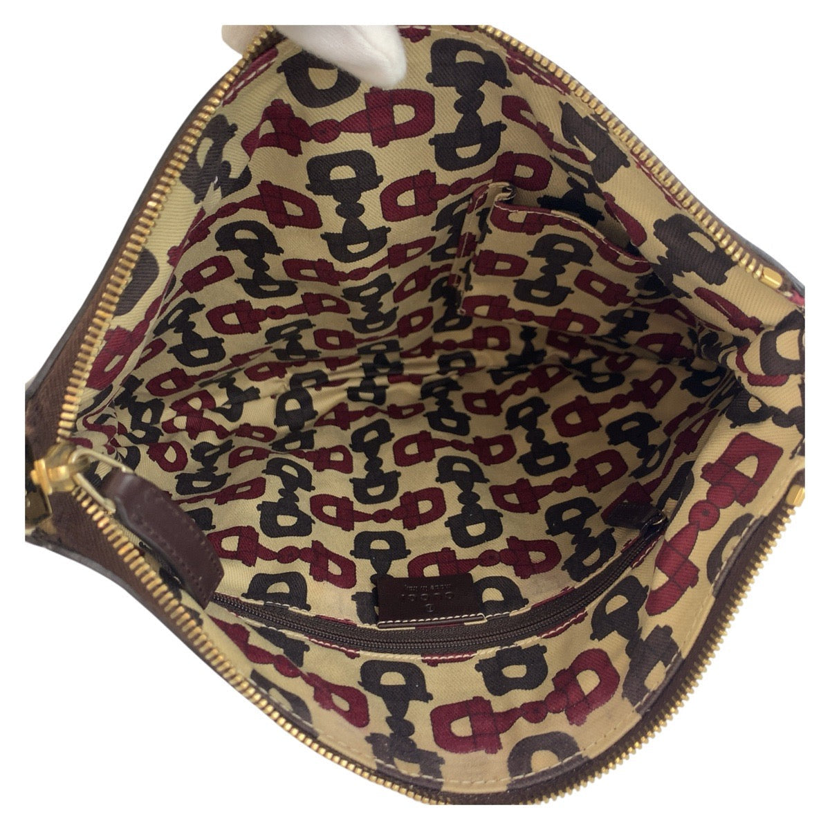 GUCCI Shoulder Bag 203257 leather Brown Gold Metal Shoulder Bag pochette Gucci Shima Abbey Women Used Authentic
