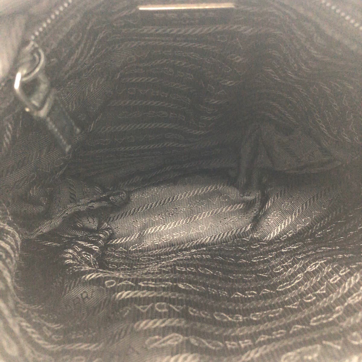 PRADA Shoulder Bag Nylon black Test Triangle With logo