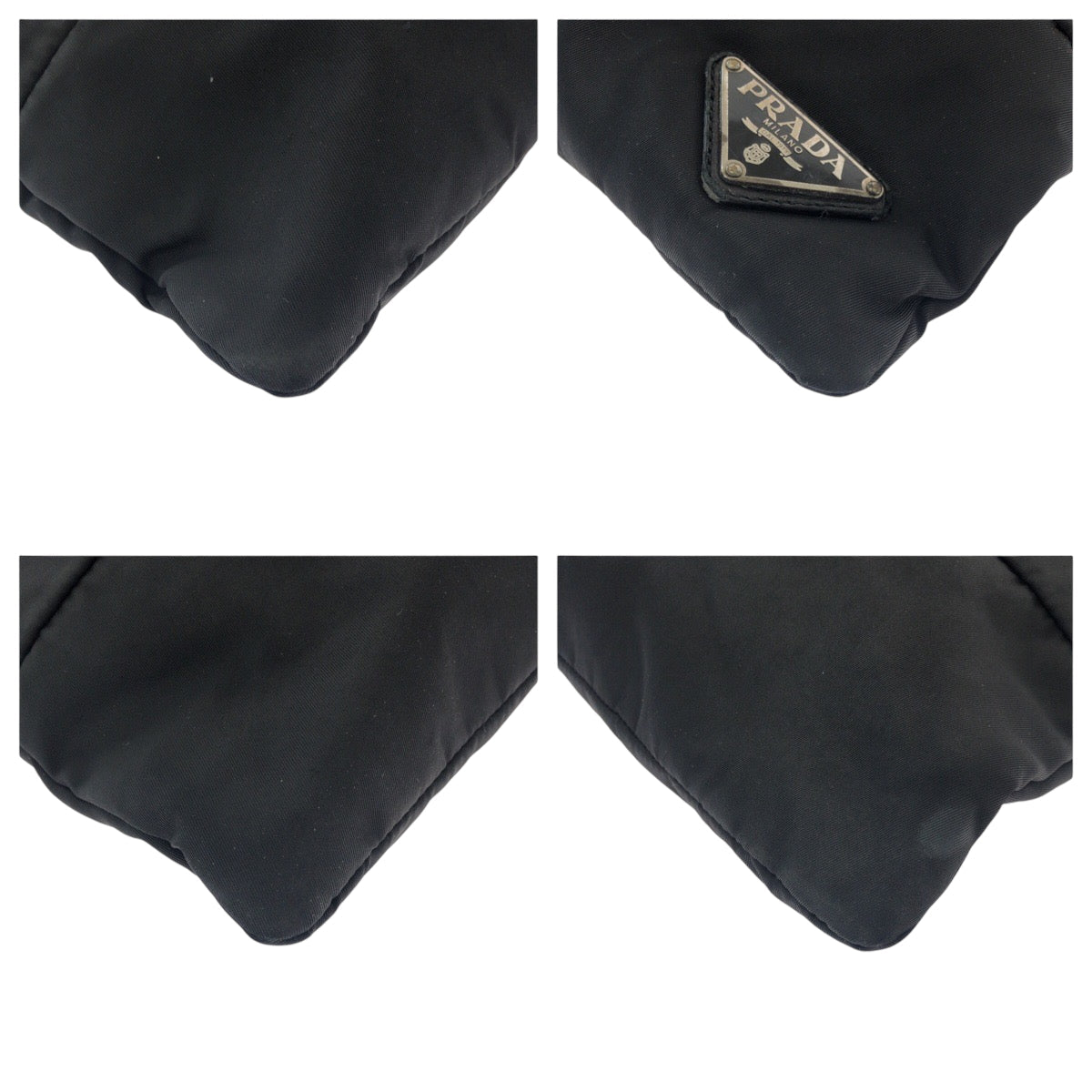PRADA Shoulder Bag Nylon black Test Triangle With logo