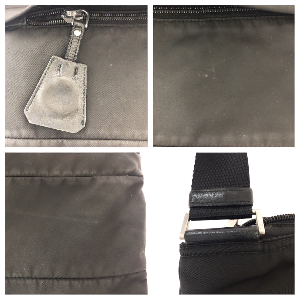 PRADA Shoulder Bag Nylon black Test Triangle With logo