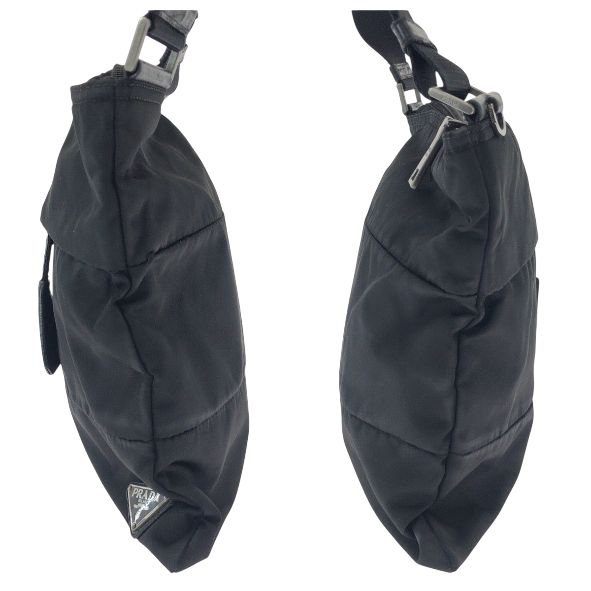 PRADA Shoulder Bag Nylon black Test Triangle With logo