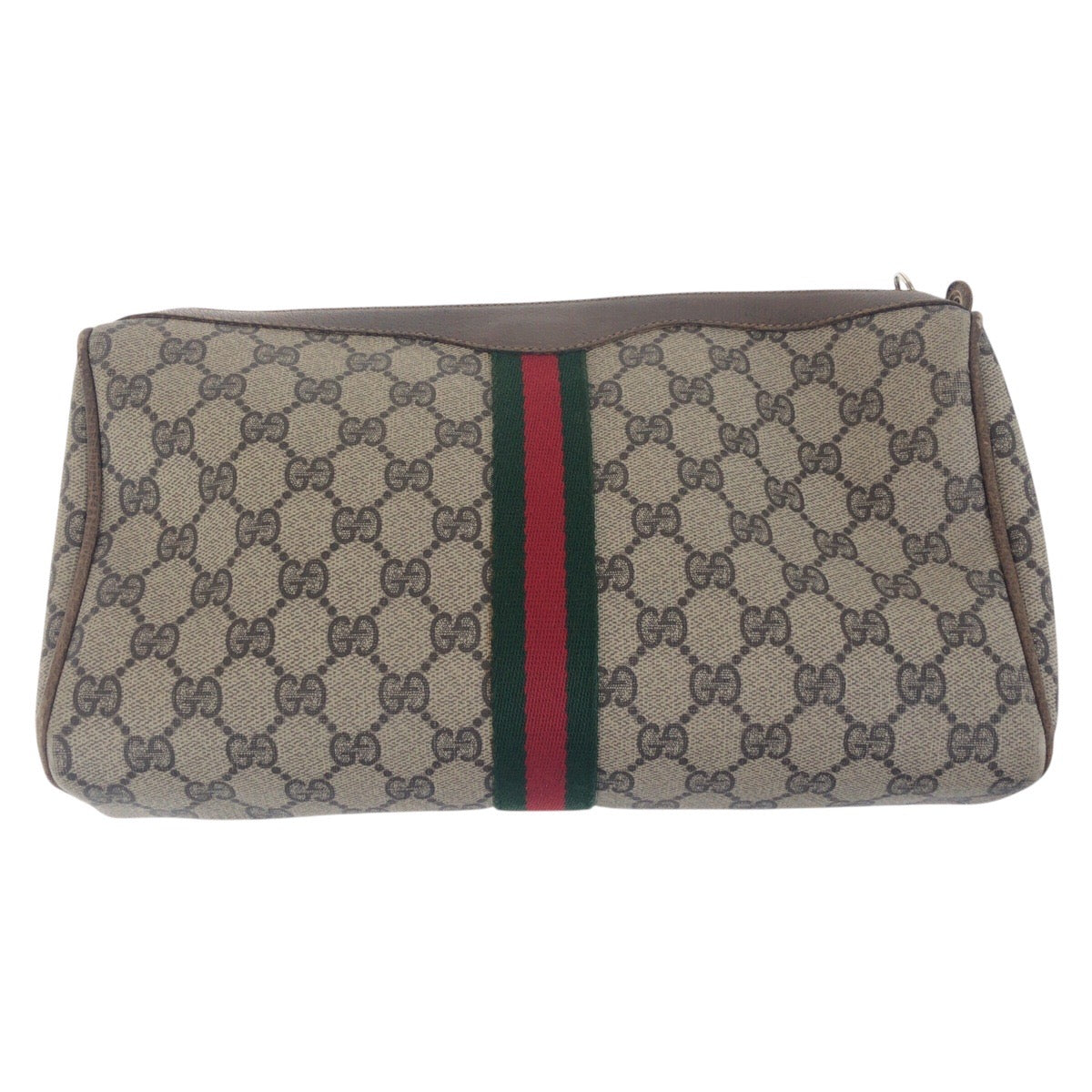 GUCCI Clutch bag 001 312 0470 GG Supreme Canvas beige Clutch bag business bag Old Gucci Shelly Line mens Used Authentic
