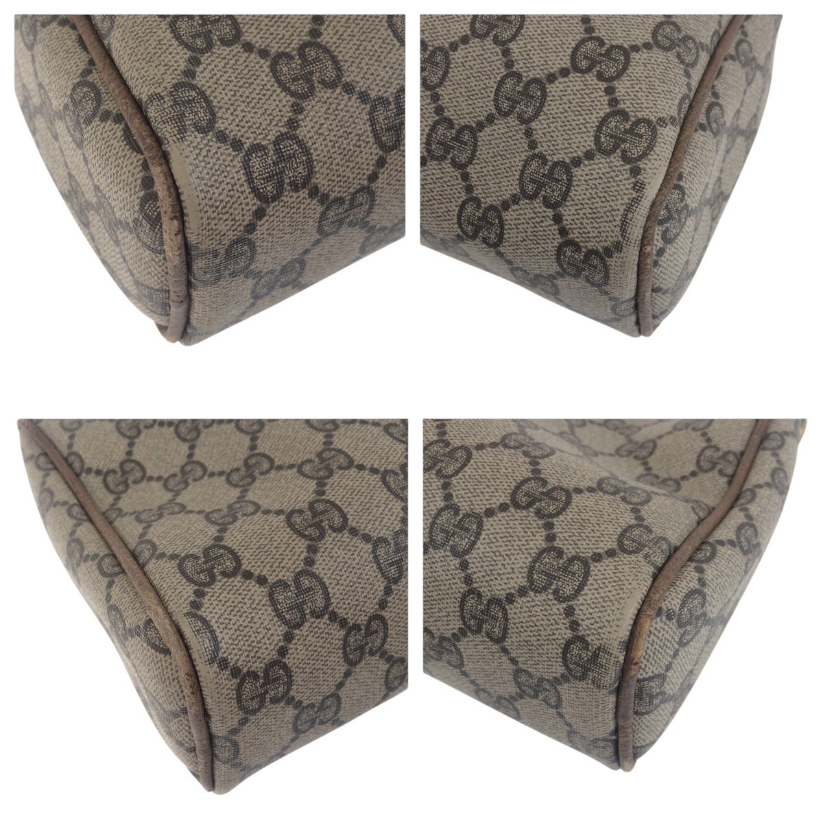 GUCCI Clutch bag 001 312 0470 GG Supreme Canvas beige Clutch bag business bag Old Gucci Shelly Line mens Used Authentic