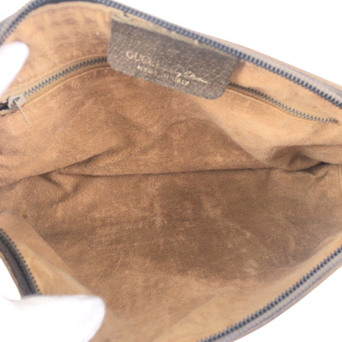 GUCCI Clutch bag 001 312 0470 GG Supreme Canvas beige Clutch bag business bag Old Gucci Shelly Line mens Used Authentic