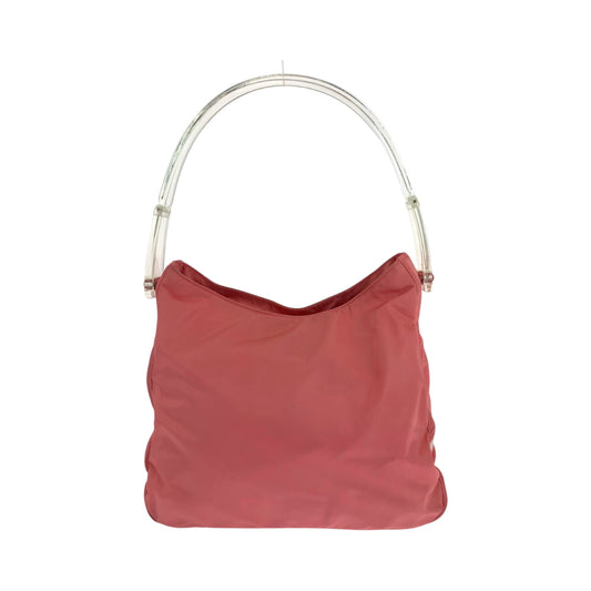 PRADA Shoulder Bag Nylon Pink clear Shoulder Bag Shoulder Bag Test Triangle With logo Women Used Authentic