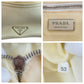 PRADA Tote Bag Canvas, Leather White Ivory Tote Bag Shoulder Bag Triangle With logo Women Used Authentic