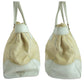 PRADA Tote Bag Canvas, Leather White Ivory Tote Bag Shoulder Bag Triangle With logo Women Used Authentic
