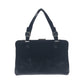PRADA Tote Bag Velor Black Silver Metal Velor