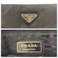 PRADA Shoulder Bag Nylon, Leather Black SilverMetal Shoulder Bag pochette Testo Saffiano Triangle With logo Women Used Authentic
