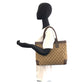 GUCCI Tote Bag 002 1119 GG canvas, leather Beige brown Tote Bag Shoulder Bag Women Used Authentic