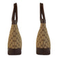 GUCCI Tote Bag 002 1119 GG canvas, leather Beige brown Tote Bag Shoulder Bag Women Used Authentic