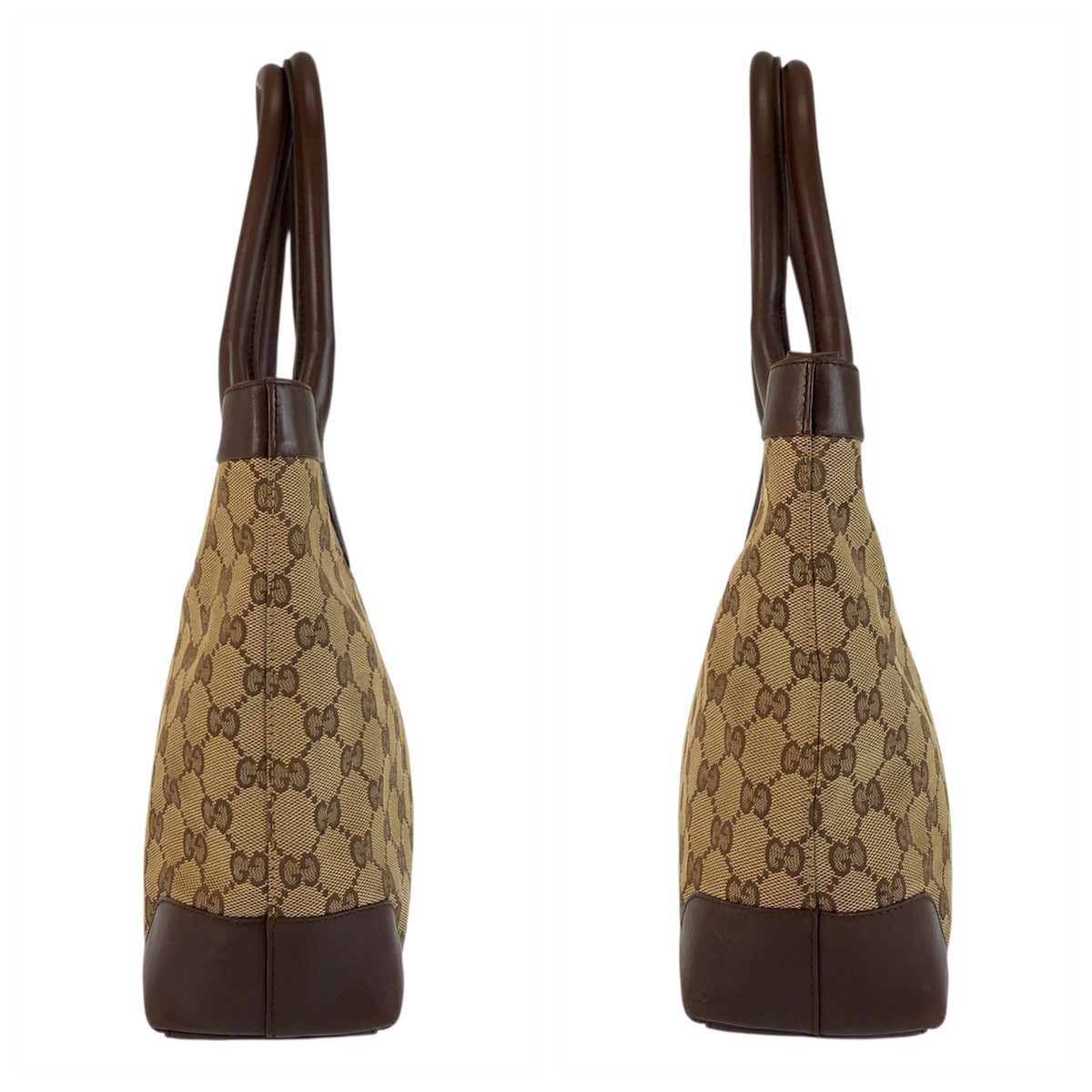 GUCCI Tote Bag 002 1119 GG canvas, leather Beige brown Tote Bag Shoulder Bag Women Used Authentic