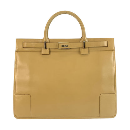 GUCCI Business bag 002 1090 leather Beige Gold Metal Business bag Tote Bag Women Used Authentic