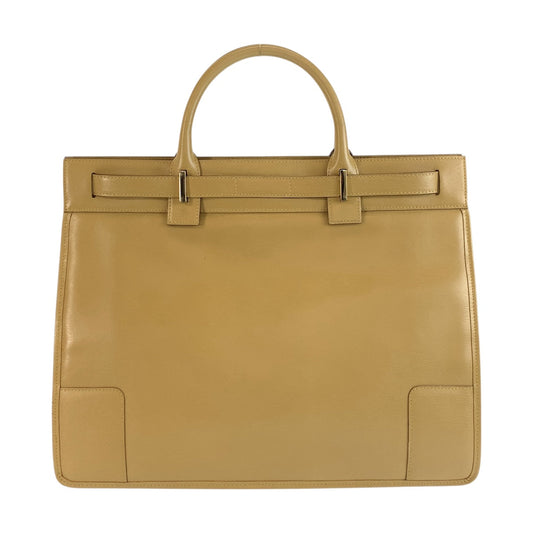 GUCCI Business bag 002 1090 leather Beige Gold Metal Business bag Tote Bag Women Used Authentic
