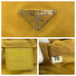 PRADA Pouch Nylon Yellow SilverMetal Pouch Drawstring pouch Test Triangle With logo Women Used Authentic