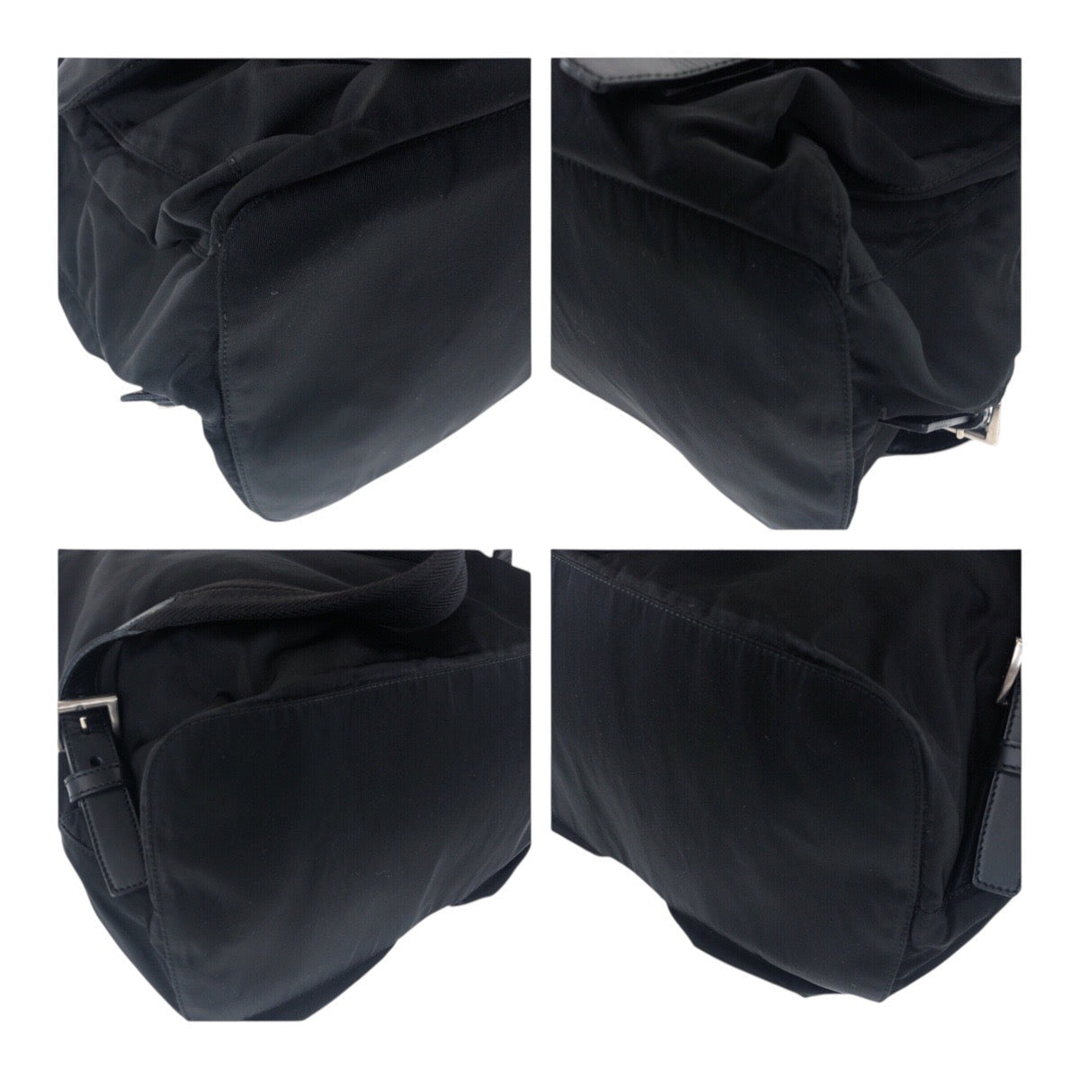PRADA Backpack Nylon Black Silver Metal Test Triangle With logo