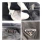 PRADA Backpack Nylon Black Silver Metal Test Triangle With logo