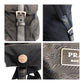 PRADA Backpack Nylon Black Silver Metal Test Triangle With logo