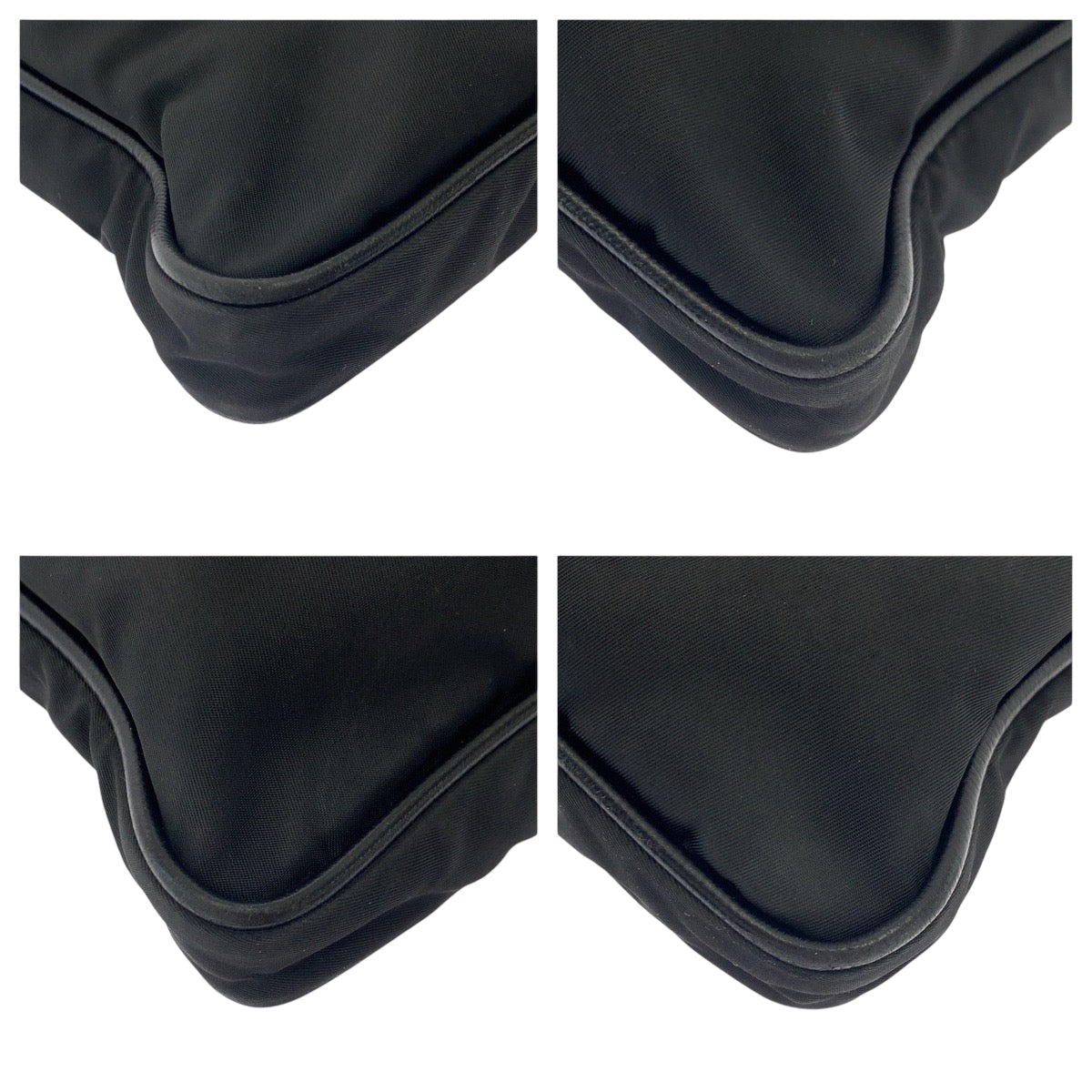 PRADA Shoulder Bag Nylon Black SilverMetal Shoulder Bag Messenger bag Test Triangle With logo Women Used Authentic