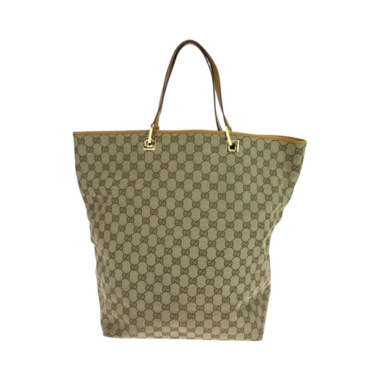 GUCCI Tote Bag 002 1097 GG canvas Beige camel Tote Bag Shoulder Bag Women Used Authentic