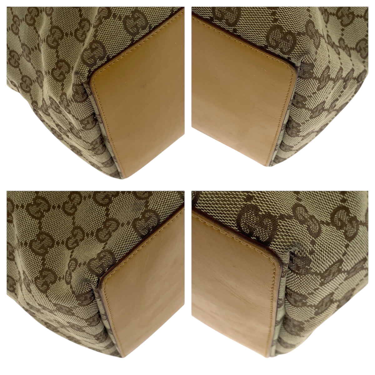 GUCCI Tote Bag 002 1097 GG canvas Beige camel Tote Bag Shoulder Bag Women Used Authentic