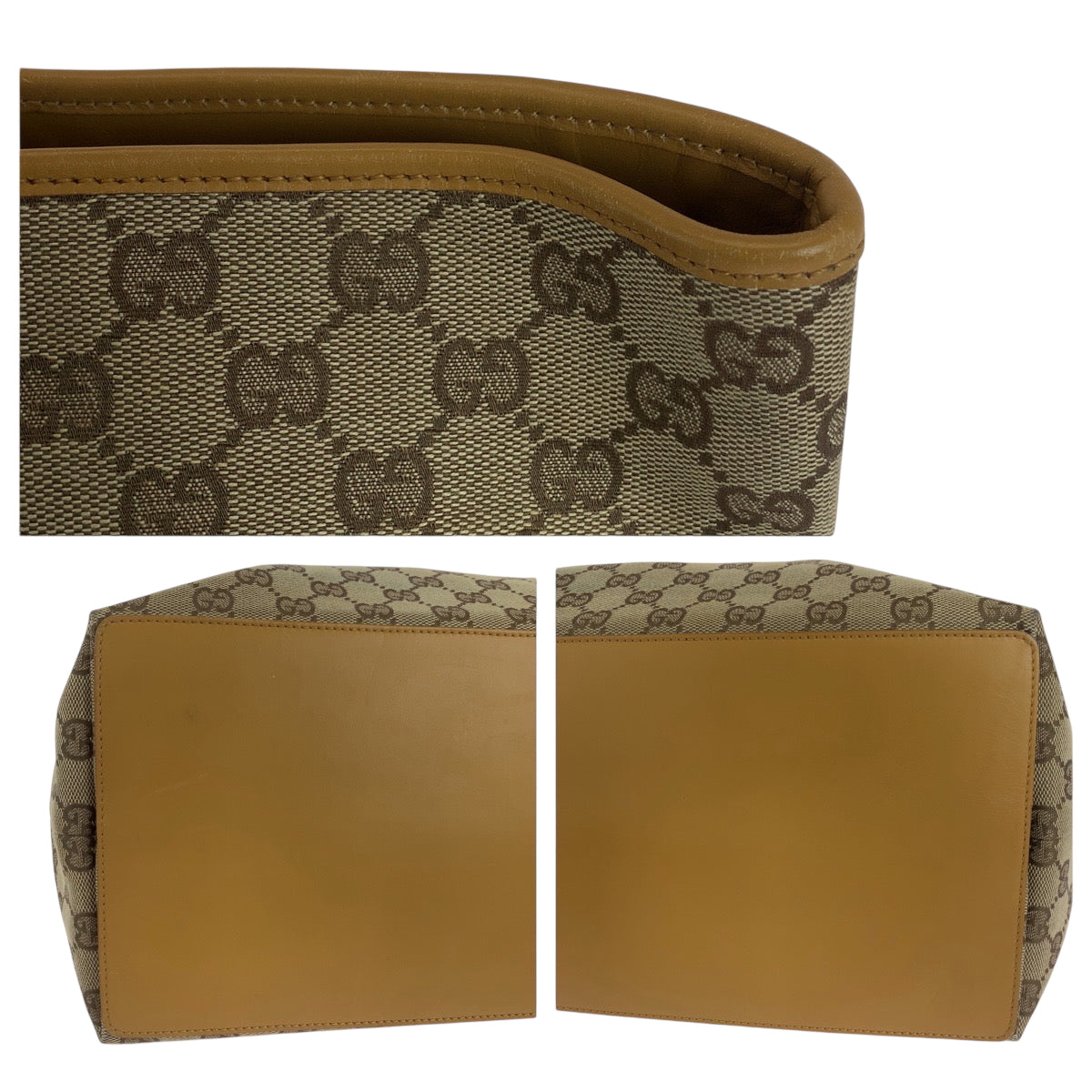 GUCCI Tote Bag 002 1097 GG canvas Beige camel Tote Bag Shoulder Bag Women Used Authentic