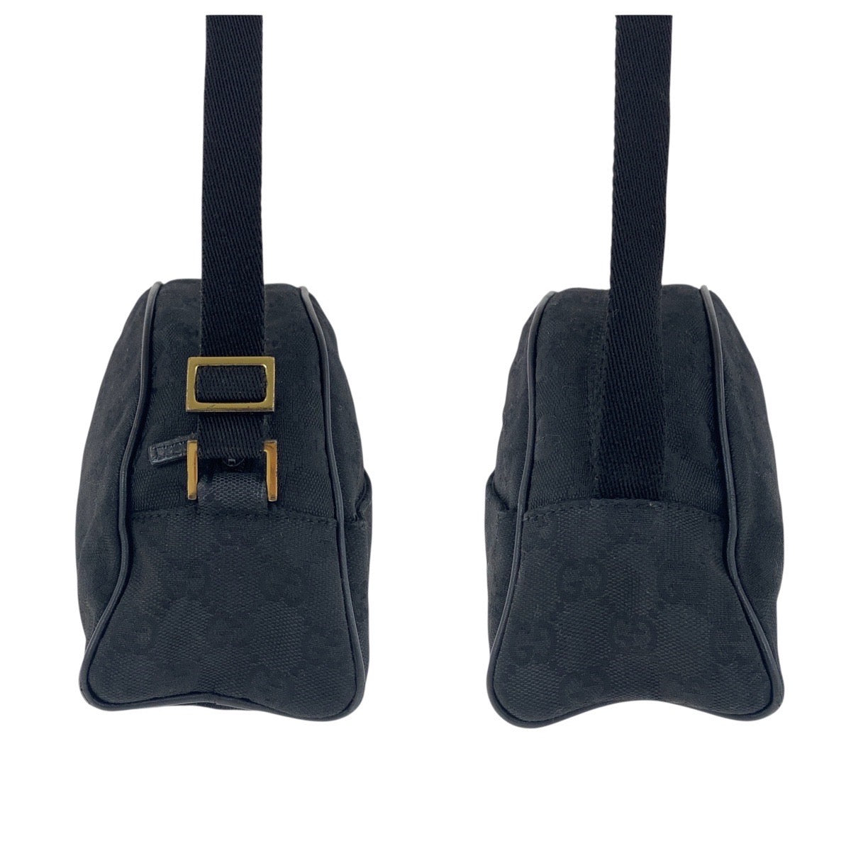 GUCCI Handbag 90781 GG canvas Black GoldMetal Handbag accessory pouch Women Used Authentic