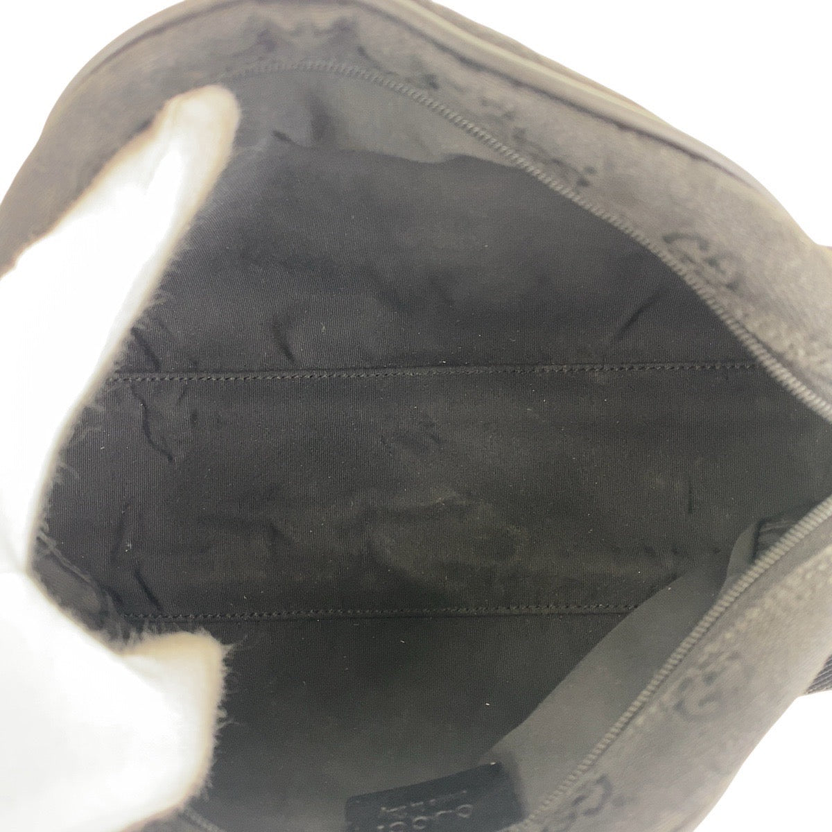 GUCCI Handbag 90781 GG canvas Black GoldMetal Handbag accessory pouch Women Used Authentic