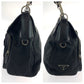 PRADA Shoulder Bag Nylon Black Silver Metal Test Triangle With logo