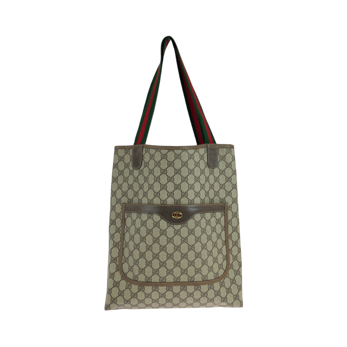 GUCCI Tote Bag 39 02 003 GG Supreme Canvas Beige brown Tote Bag Shoulder Bag Old Gucci Shelly Line Women Used Authentic