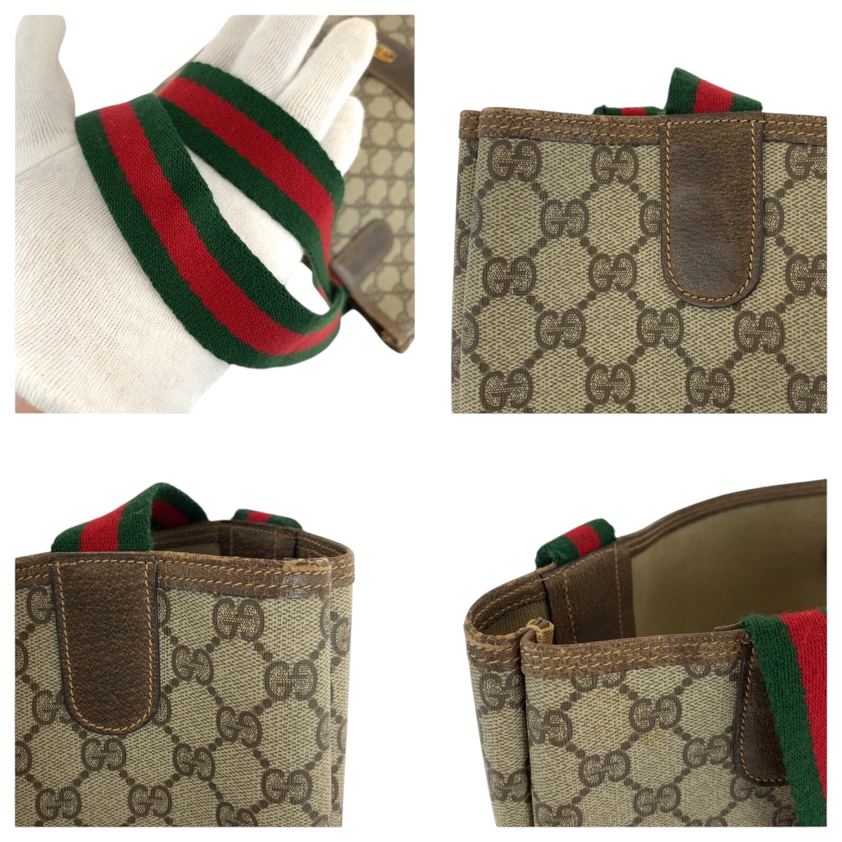GUCCI Tote Bag 39 02 003 GG Supreme Canvas Beige brown Tote Bag Shoulder Bag Old Gucci Shelly Line Women Used Authentic