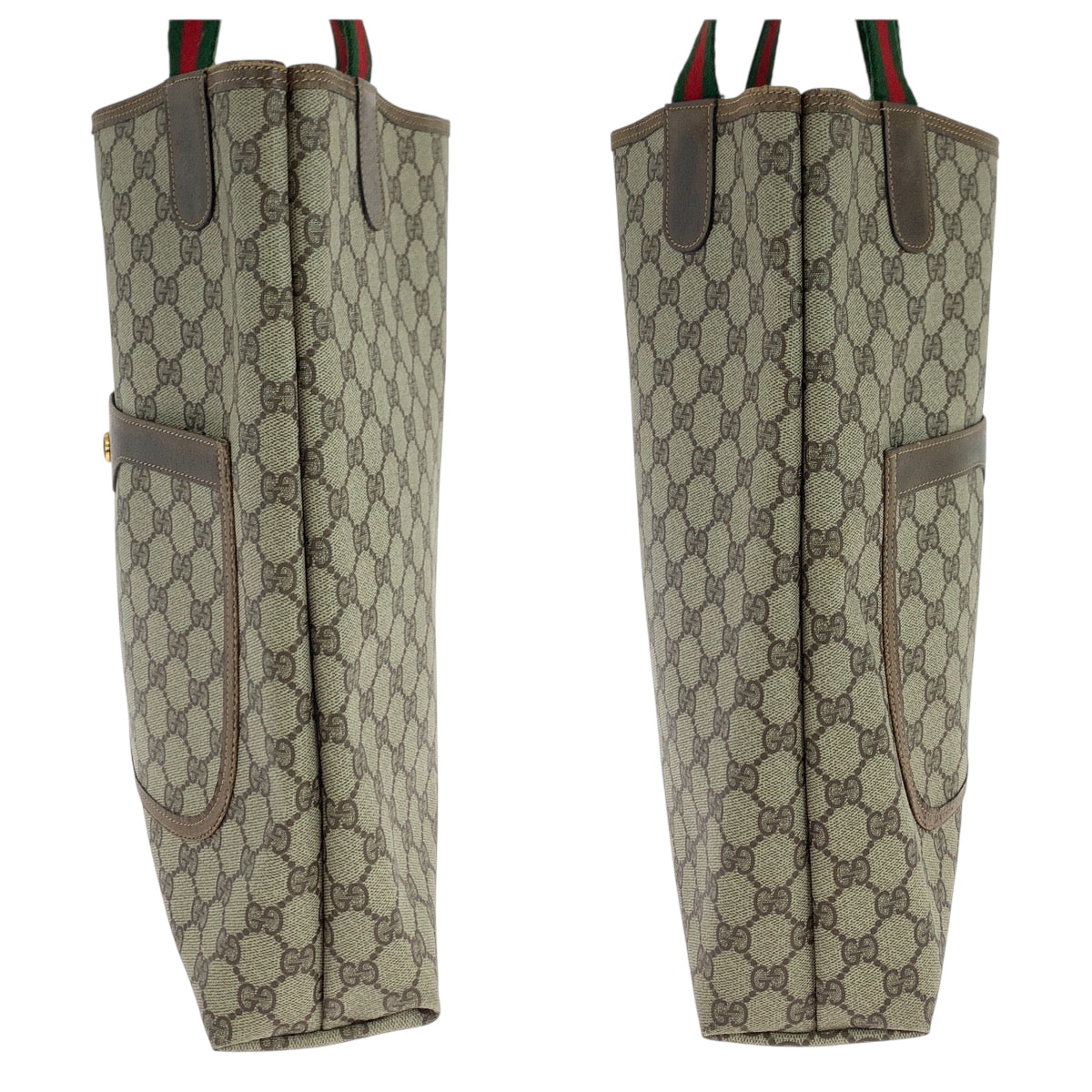 GUCCI Tote Bag 39 02 003 GG Supreme Canvas Beige brown Tote Bag Shoulder Bag Old Gucci Shelly Line Women Used Authentic