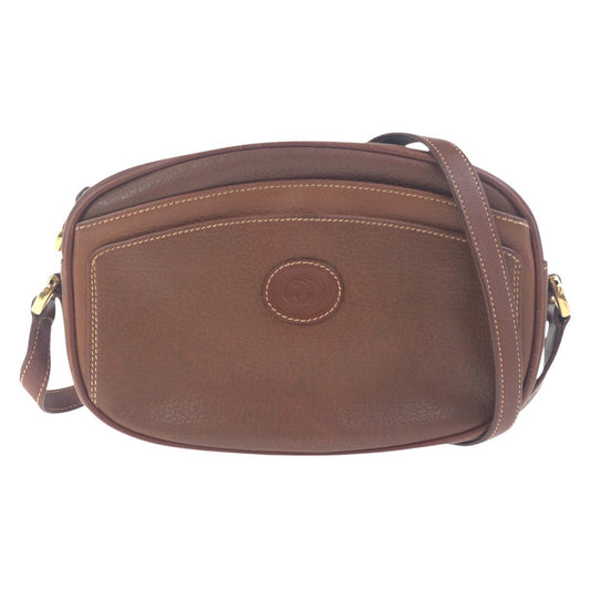 GUCCI Shoulder Bag 007 113 0155 leather Brown Gold Metal Old Gucci Women Used Authentic