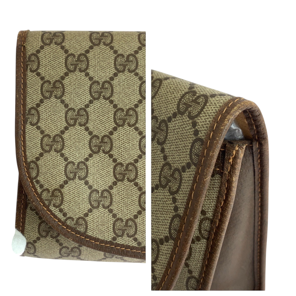 GUCCI Clutch bag 156 01 030 GG Supreme Canvas Beige brown Clutch bag business bag Old Gucci Shelly Line Women Used Authentic