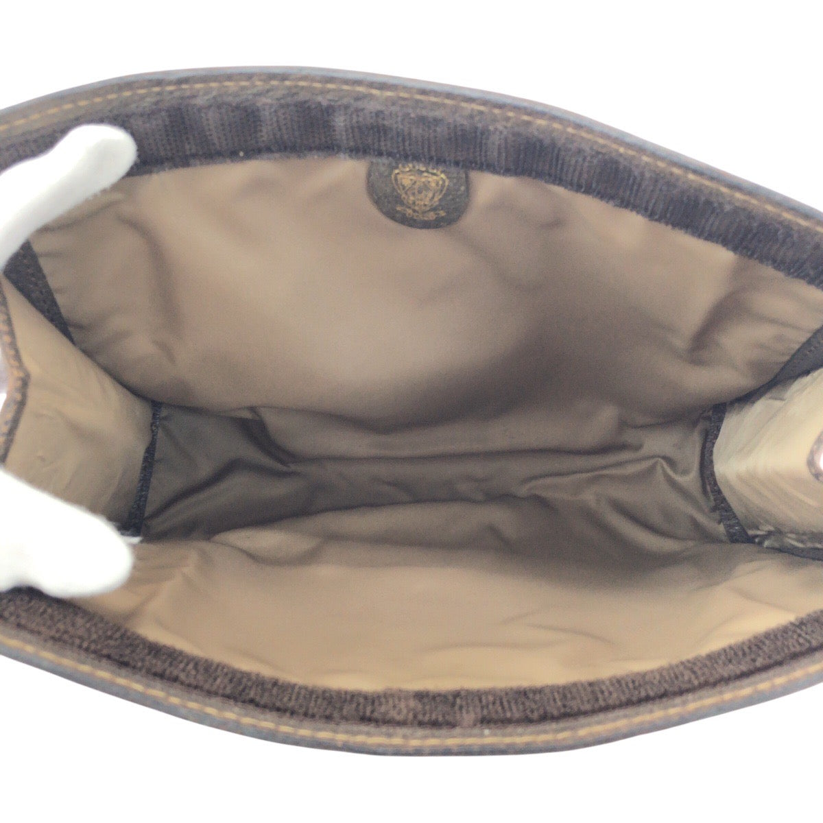 GUCCI Clutch bag GG Supreme canvas, leather Beige brown Clutch bag business bag Old Gucci Shelly Line mens Used Authentic
