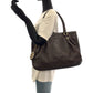 GUCCI Tote Bag 296835 leather Dark Brown Gold Metal Tote Bag Shoulder Bag Guccisima Sukey Women Used Authentic