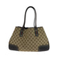 GUCCI Tote Bag 163805 GG canvas Beige Brown Gold Metal Tote Bag Shoulder Bag Sherry Line Princess ribbon Women Used Authentic