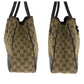 GUCCI Tote Bag 163805 GG canvas Beige Brown Gold Metal Tote Bag Shoulder Bag Sherry Line Princess ribbon Women Used Authentic