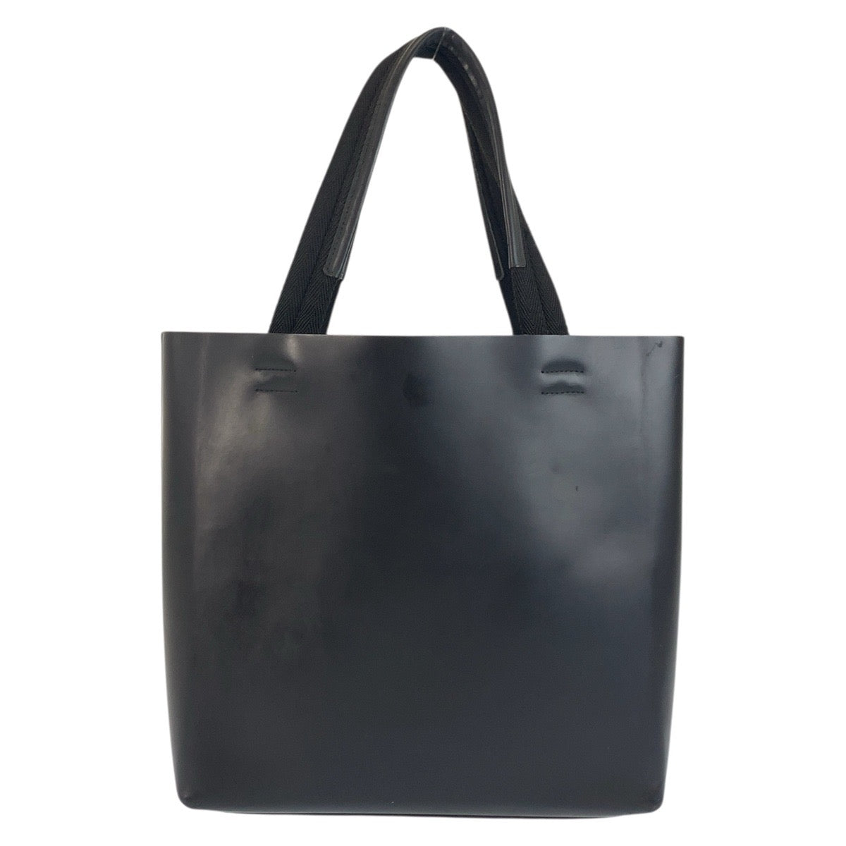 PRADA Tote Bag leather Black black Tote Bag handbag Punching logo Women Used Authentic