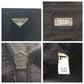 PRADA Tote Bag Nylon, Leather Black SilverMetal Tote Bag Shoulder Bag Test Triangle With logo Women Used Authentic