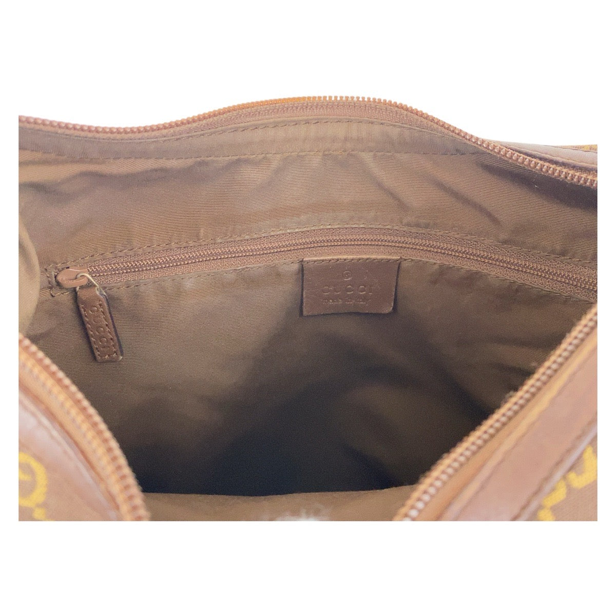 GUCCI Shoulder Bag 001 4204 GG canvas Brown Gold Metal Hobo