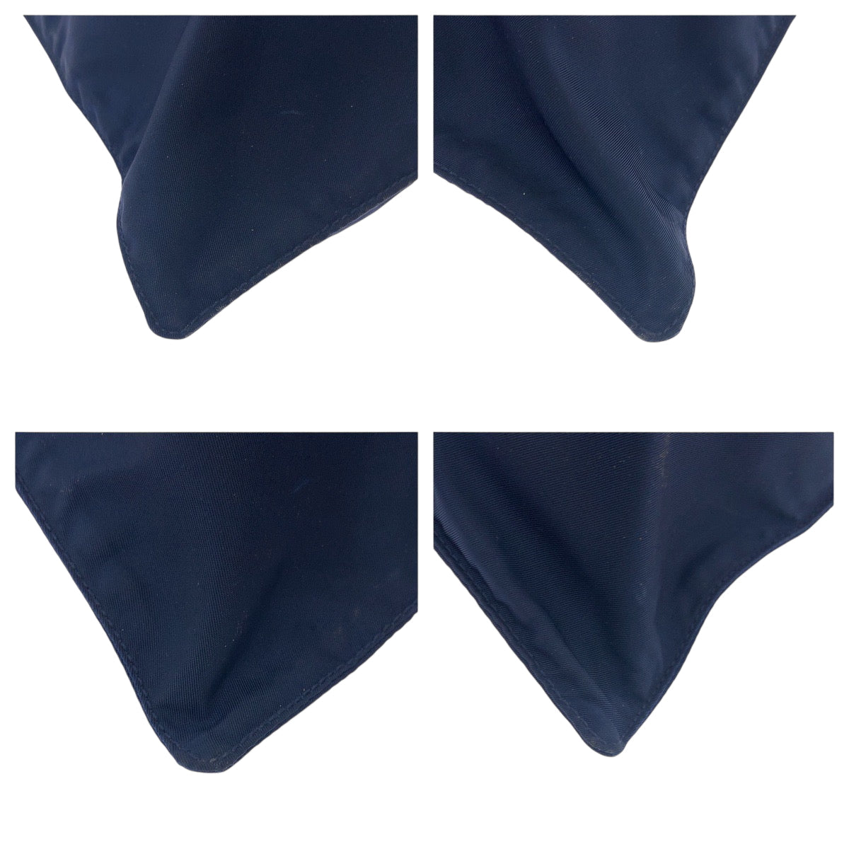 PRADA Tote Bag 31 Nylon Navy SilverMetal Tote Bag Shoulder Bag Test Triangle With logo Women Used Authentic