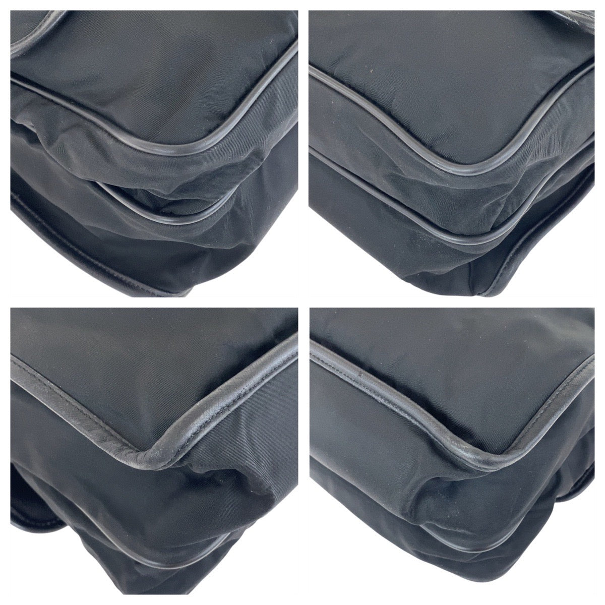PRADA Shoulder Bag Nylon Black SilverMetal Test Triangle With logo