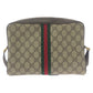 GUCCI Shoulder Bag 72 001 4071 GG Supreme canvas, leather Beige Brown Gold Metal Crossbody Shoulder Bag Old Gucci Shelly Line Women Used Authentic