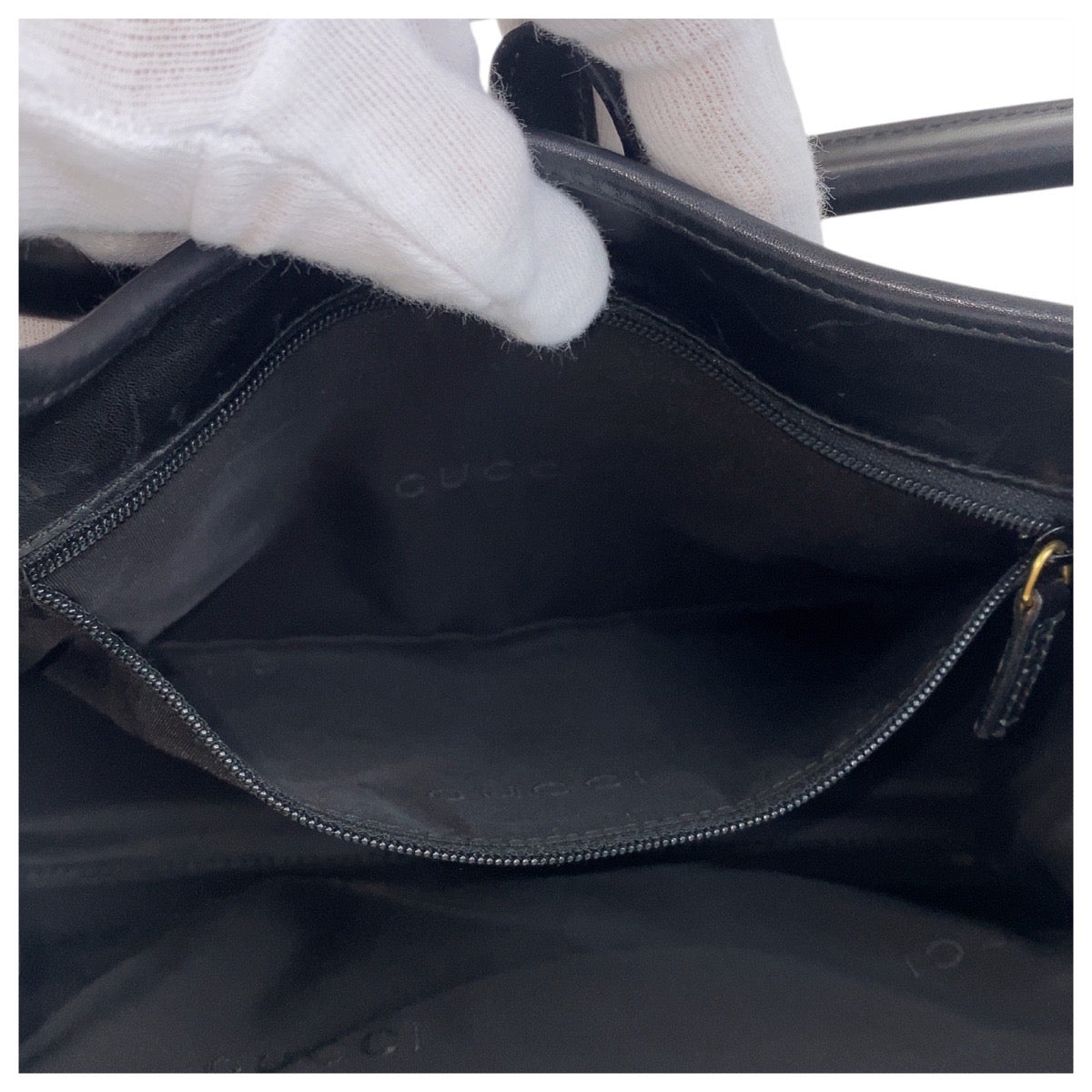 GUCCI Shoulder Bag 001 1068 GG canvas, leather Black GoldMetal Hobo Shoulder Bag Handbag Jackie Women Used Authentic