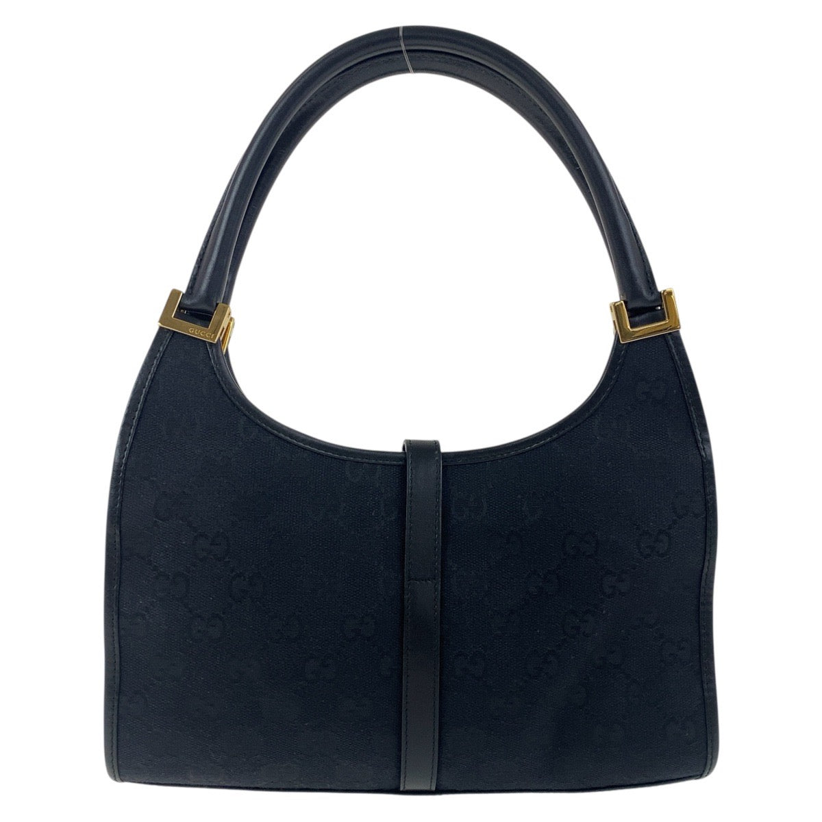GUCCI Shoulder Bag 001 1068 GG canvas, leather Black GoldMetal Hobo Shoulder Bag Handbag Jackie Women Used Authentic
